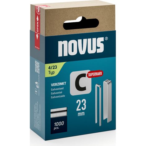 Novus Tools 042-0803 Schmalrückenklammern Typ 4 1000 St. Abmessungen (L x B) 23 mm x 6.1 mm (1/2)