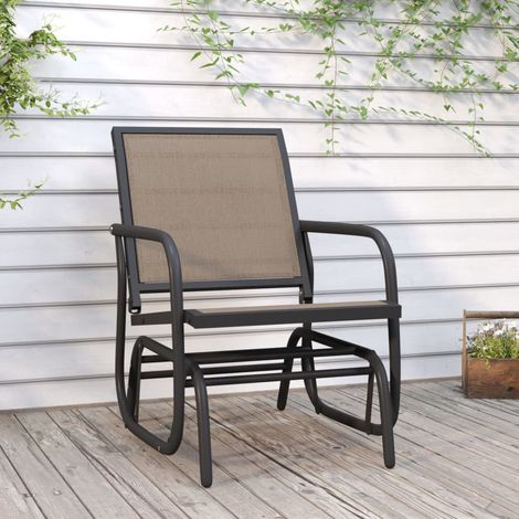 Teenpull – Garten-Schaukelstuhl Braun 61x76x87 cm Textilene & Stahl (1/5)