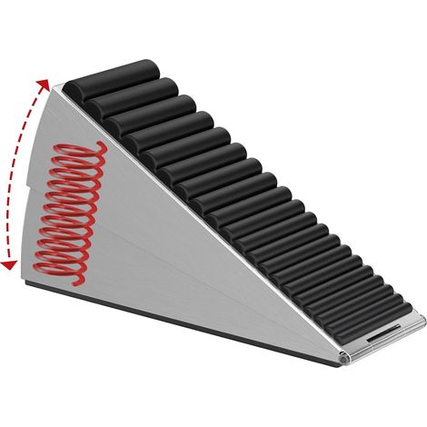 Heavy Duty Door Stopper, Adjustable Spring Large Stopper, 3 Inches High Tall Wedge Stoppers for Bottom of Door, Door Stop Suits Any Heavy Door, Silver (1/5)