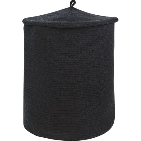 Cesto portaoggetti singolo in cotone stile boho nero Silopi