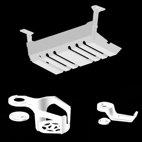 Accessori per tavoli con sollevamento elettrico per tavoli da studio, tavoli per computer, scrivanie, tavoli da gioco, scatole per la gestione dei cavi, supporti per cuffie, portabicchieri, set da tre (1/3)