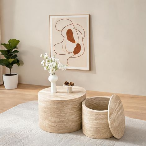 Table basse coloris bois en MDF 62,8 x 62,8 x 35 cm (1/5)