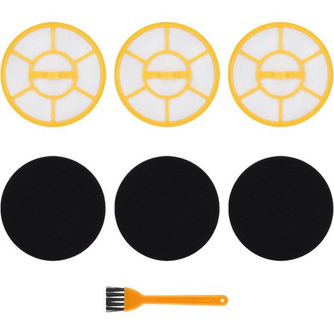 6 pièces Filtre de Rechange Compatible avec les aspirateurs Kärcher VC3 1.198-125.0, 2.863-238.0 - Kit de Filtres avec 3 filtres à poussière, 3 mousses spéciales et brosse de nettoyage (1/5)