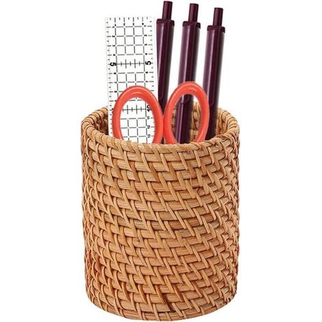 porte-stylo,Holder Rotin Multifonction,Pot Pinceaux Maquillage,Chopsticks Tube,Bureau Bien rangé Pen Pot,pour multicol POT A CRAYON (1/5)
