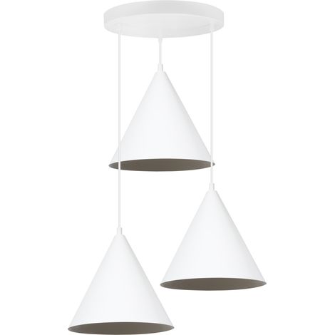 LAMPADA A SOSPENSIONE SOHO BIANCA 3 PIATTI 25CM E27 (1/5)