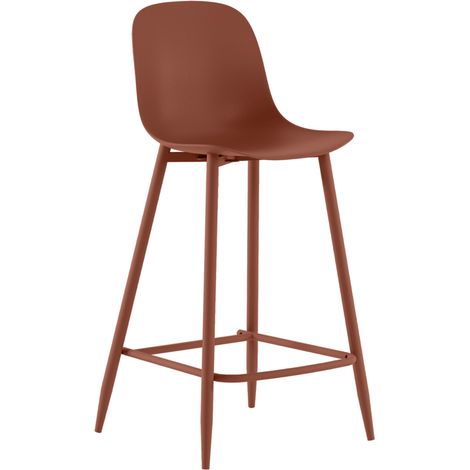 Sgabello Frida in Polipropilene Ruggine con Gambe in Metallo, Design Scandinavo, Seduta Ergonomica per Cucina e Living - Om/Frida (1/5)