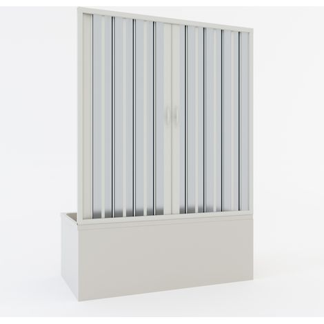 Pare-baignoire douche pliante en pvc réductible réversible h 150 mod. Ibisco avec ouverture Centrale 160 cm (1/4)