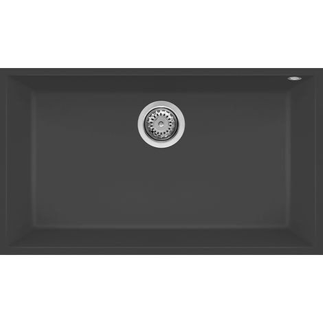 Lavello Elleci Incasso 1 vasca 76x44 Quadra 130 Sottotop Granitek Antracite LGQ13059BSO