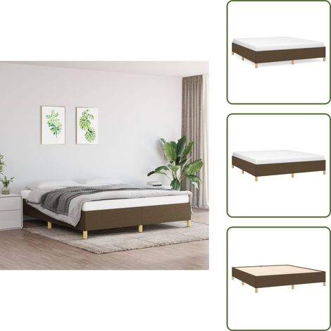 Cama de dormitorio - vidaXL Cama sin colchón de tela marrón oscuro 160x200 cm - Cama de madera contrachapada