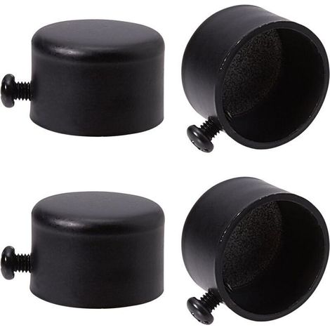 Bardusch-4pcs Embouts de Tringle à Rideau Embouts de Rideau en Métal Noir Embouts avec Vis Embouts de Tringle à Rideau Cylindriques de 28 mm Têtes pour Rideau de Bureau à Domicile Accessoires (1/3)