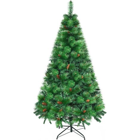 HOMCOM Albero di Natale Decorato e Ignifugo con 782 Rami e Base in Metallo