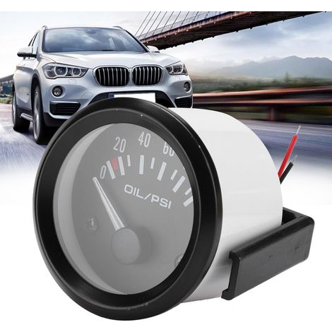 Manomètre électromagnétique universel pour voiture 52 mm/2 pouces 12 V, indicateur de pression d'huile modifié pour autoradio (1/5)