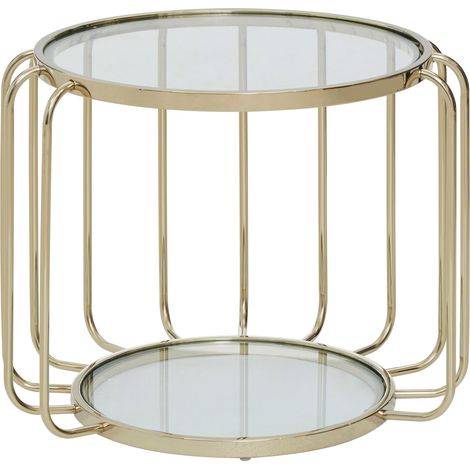 Interiors by Premier Modern Gold Side Table, Contemporary Gold Side Table with Glass Top, Luxury Side Table for Living Room (1/5)
