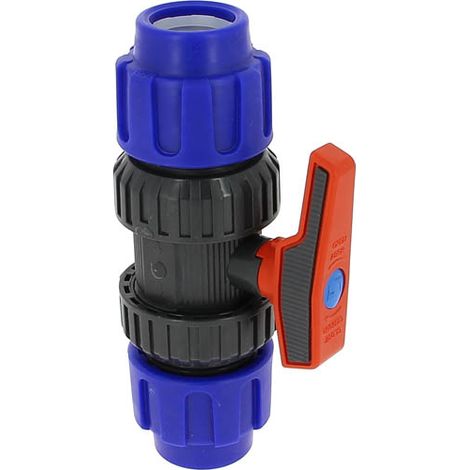 Vanne plastique 1/4 tour compression Ø32