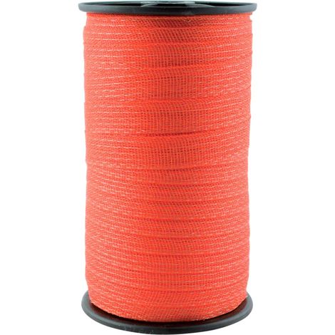 Banda rossa per recinzioni elettriche da 2 cm in rotolo 200 m con 4 conduttori acciaio 0.16 mm