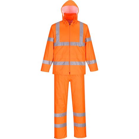 Completo antipioggia avvolgibile ad alta visibilità - Taglia XS - Arancione - Portwest
