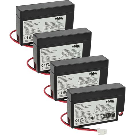 vhbw 4x Akku Ersatz für MP0.8-12H für diverse Geräte (800mAh, 12V, AGM, JST Stecker) 6x Zellen