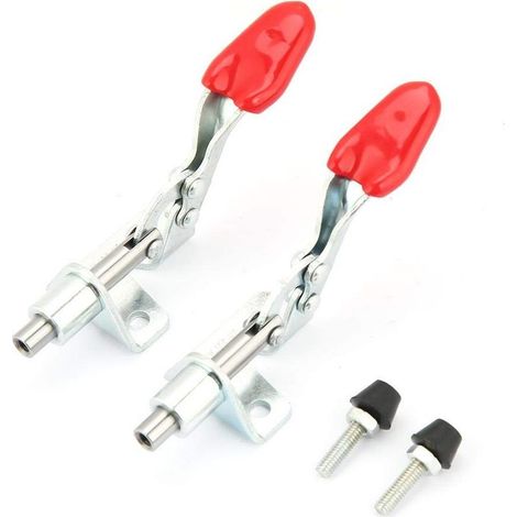 Lot 2 pinces levier rapide fixes – fer galvanisé – pousser-tirer – verticale (1/5)