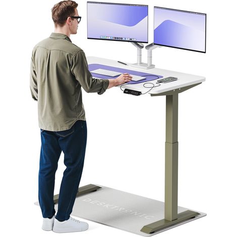 Desktronic Bureau assis debout HomeOne - 120x60cm - Vert/Blanc