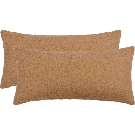 Housse de coussin 2 pcs HEERLEN Beige 40 x 70 cm Bouclé vidaXL (1/5)