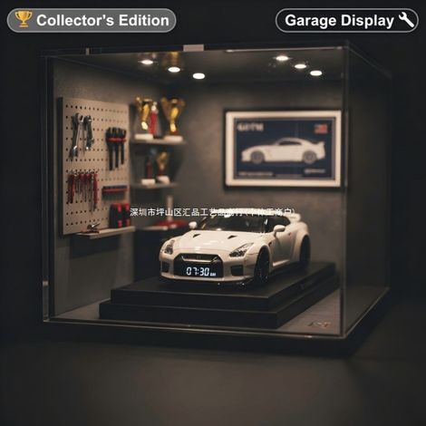 New Hypercar Alarm Clock, black with time display and sensor function.