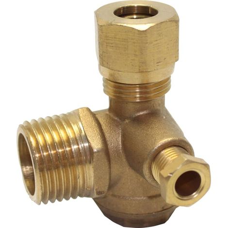 Clapet anti-retour 9048053 1/2 pouce AG pour air comprimé – Raccord pour tuyau de pression 10 mm – Laiton durable –