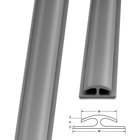 Doppeleinfassleiste Jersey 24 x 35 mm Grau Länge: 1 m