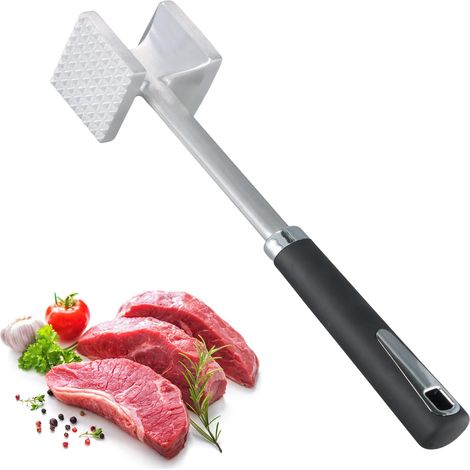 Attendrisseur de Viande, Marteau Attendrisseur à Viande, marteau à viande Double Face, marteau à attendrir avec Manche Antidérapant (1/5)