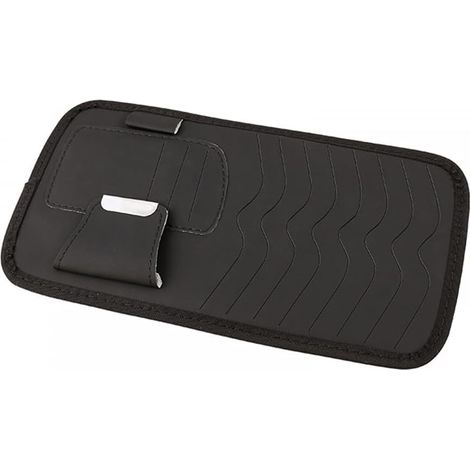 Rangement de Pare-Soleil de Voiture Polyvalent, Sac De Support De CD De Voiture avec 8 Poches, Support de Pochette de Rangement pour Pare-Doleil en Cuir PU pour Poches de Cartes de Crédit Voiture (1/5)