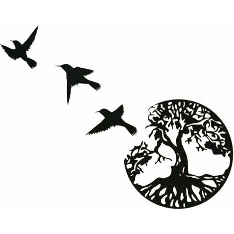 Art Mural en Métal, Art de l'arbre de Vie, Signe de ​Famille Arbre en Métal, Décoration Murale, Décor D'intérieur (1/5)