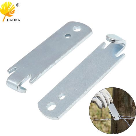 Outil de torsion de fil en 2 pièces, enrouleur de pinces pour poteaux en T, outil d'installation de câbles métalliques pour clôtures forestières et d'élevage (1/5)