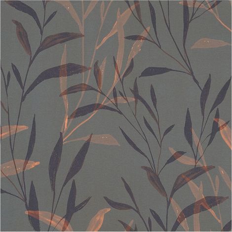 Nature wallpaper wall Profhome 782222 hot embossed non-woven wallpaper smooth with floral ornaments matt anthracite grey brown orange red purple 5,33 m2 (1/5)