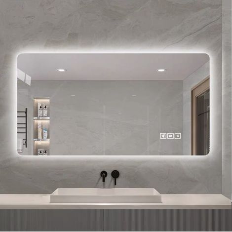 Espejo LED de baño 60 x 120 cm con anti-vaho, 3 luces y regulable (1/5)