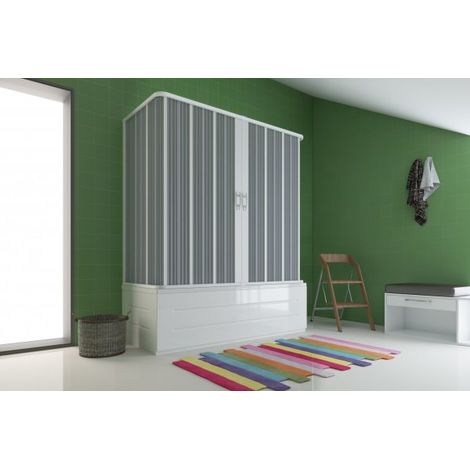 Box vasca 3 lati a soffietto angolare in pvc 70x170x70 cm Refote Dolphin