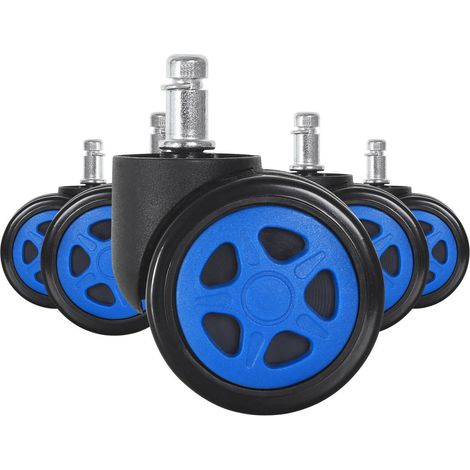 WOLTU 5x Lenkrollen Gaming-Stuhl Hartboden Rollen für Bürostuhl 10x22 mm blau EZT-BS13bl-Rad-5 (1/5)