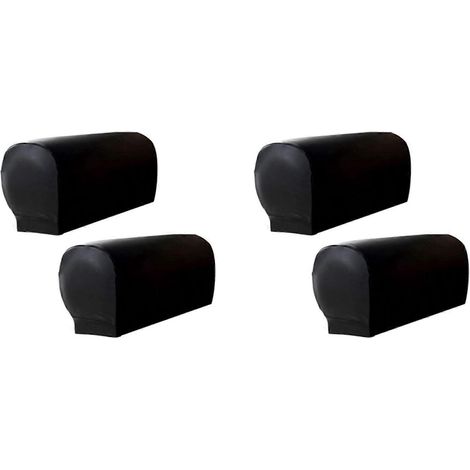 Housses d'accoudoirs pour fauteuils, lot de 4, housses élastiques en cuir PU extra épaisses et douces, compatibles avec les fauteuils inclinables, les canapés et les chaises. (1/5)