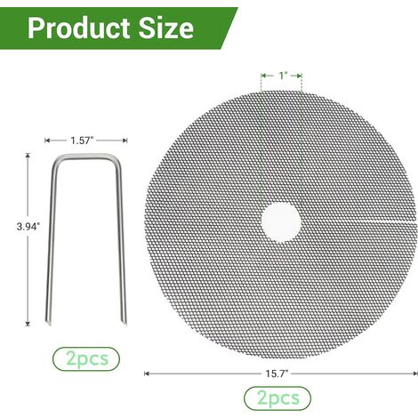 Grille de protection de terreau pour pots de fleurs, couvercle ajouré anti‑chat pour plantes d'intérieur, Composition : 2 pièces, diamètre : 40 cm, trou central : 2,5 cm, Couleur : noir (1/5)