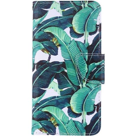 Étui portefeuille pour Samsung Galaxy A11 - Motif feuilles de bananier - Vert - Coque avec rangement cartes (1/5)
