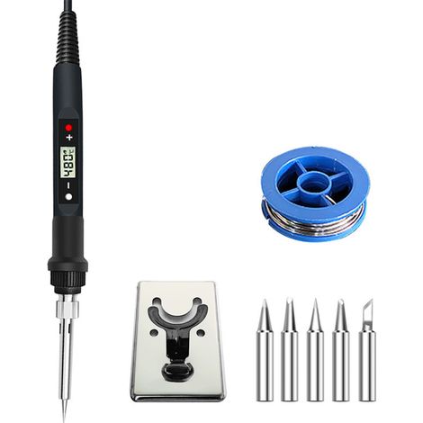 Fer Souder 80W Kit 0-500°C 5 Pointes Rechange Température (1/5)