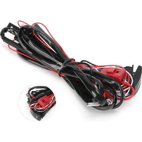 Faisceau de câblage étanche IP67 12V 40A pour 2 projecteurs LED, voiture, moto, quad, SSV (1/5)