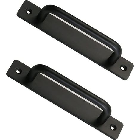 Tirador de puerta de aleación de aluminio, tirador para puerta de armario, distancia entre orificios de 128 mm, 2 piezas, negro (1/5)