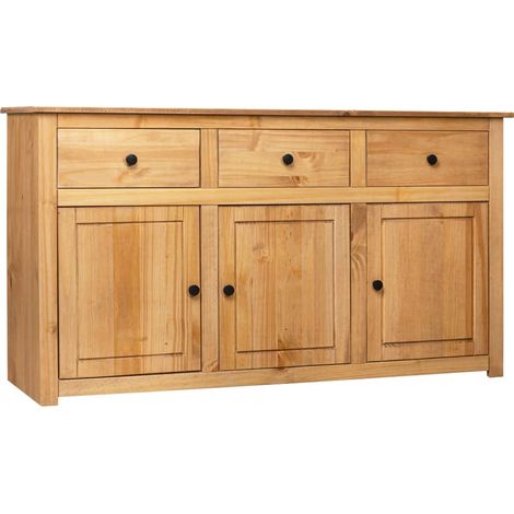 Credenza cassettiera cassettiera mobile contenitore organizer cucina soggiorno soggiorno 135 x 40 x 80 cm Pino massiccio Assortimento Marrone Panama 020029547