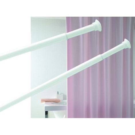 Soportes de ducha blancos extensibles de 155 a 255 cm – soportes para cabinas de ducha