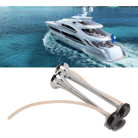 Klaxon pneumatique double de 130 dB pour trains, adapté aux camions, fourgonnettes, voiturettes de golf, yachts, 12 V JGR-607 (1/5)