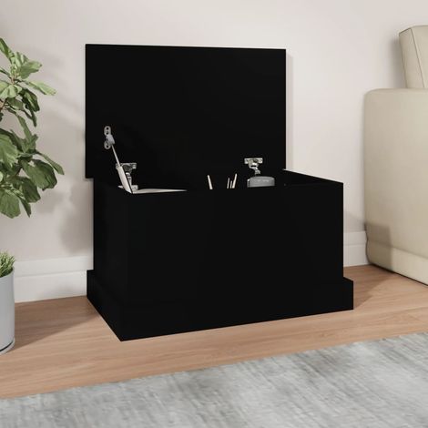 Boîte de rangement, Coffre de rangement noir 50x30x28 cm bois d'ingénierie LKF76914 (1/5)