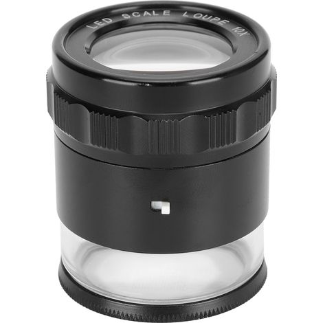 Loupe grossissante 8 LED x10 avec échelle, haute définition et réglable (1/5)