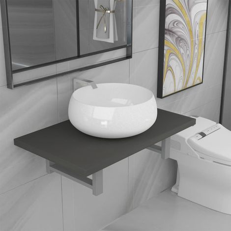 Meuble de salle de bain en deux pièces Céramique Gris 9 (1/5)
