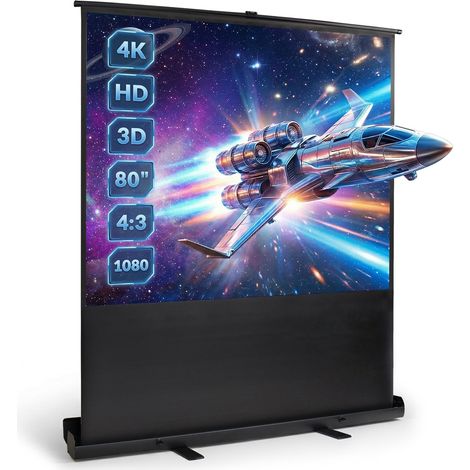 So-Tech – Écran de projection portable 80 pouces – Toile blanche ignifugée et waterproof – Dimensions 163 x 123 cm – Ratio d'aspect 4:3