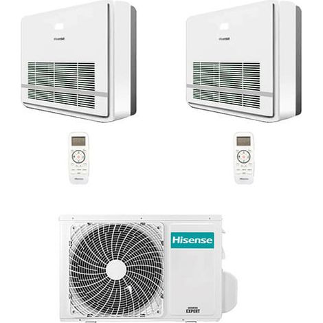 Klimaanlage Hisense Console Turbo Series R32 Dual Split Inverter 9000 + 9000 BTU mit E.U. 2AMW35U4RGC NEUE Klasse A++/A+