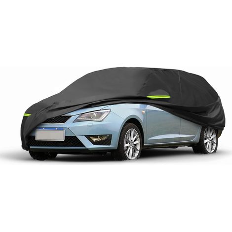 Housse Voiture pour 2008-2021 210D-Pu Housse Voiture Extérieure Complète Toutes Saisons Imperméable Coupe-Vent Protection Solaire Fermeture Éclair Conducteur Noir (1/5)